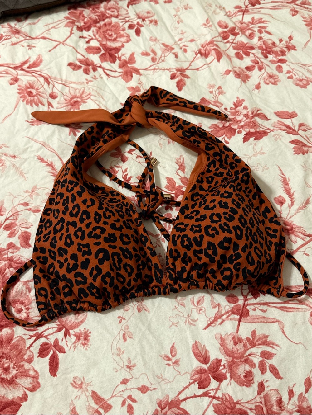 BuffBunny Rust Orange Leopard Bikini Top